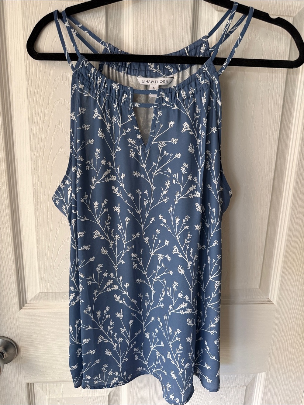 41 Hawthorn Blue Floral Strappy Tank Top